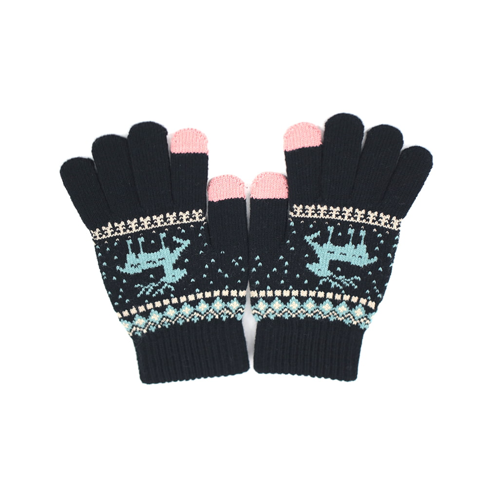 Zweifinger-Touchscreen-Handschuhe aus Acryl-Jacquard