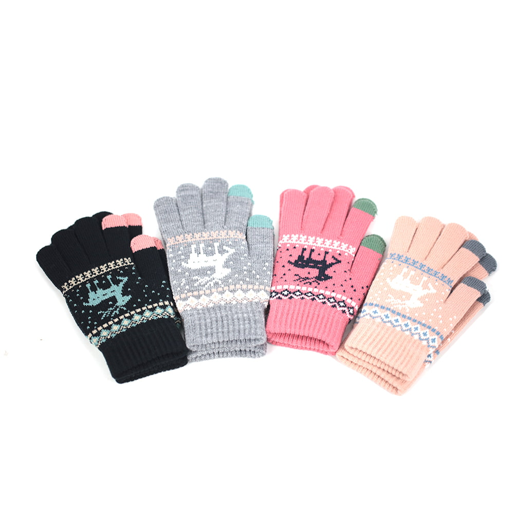 Zweifinger-Touchscreen-Handschuhe aus Acryl-Jacquard