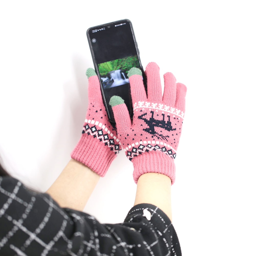 Zweifinger-Touchscreen-Handschuhe aus Acryl-Jacquard