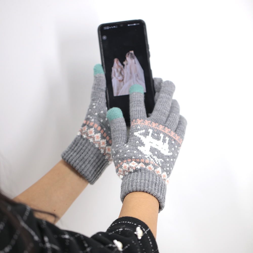 Zweifinger-Touchscreen-Handschuhe aus Acryl-Jacquard