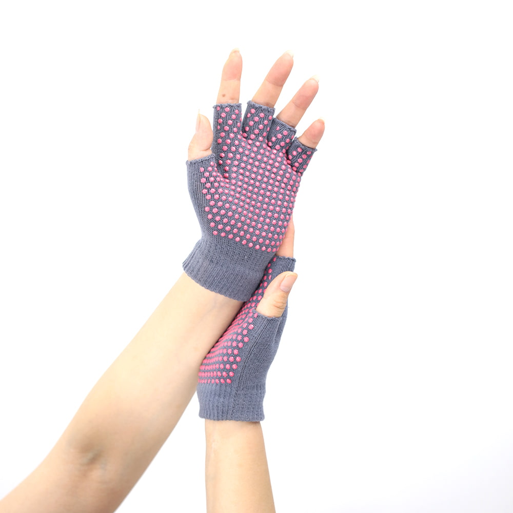 Yoga-Anti-Rutsch-Halbfinger-Strickhandschuh