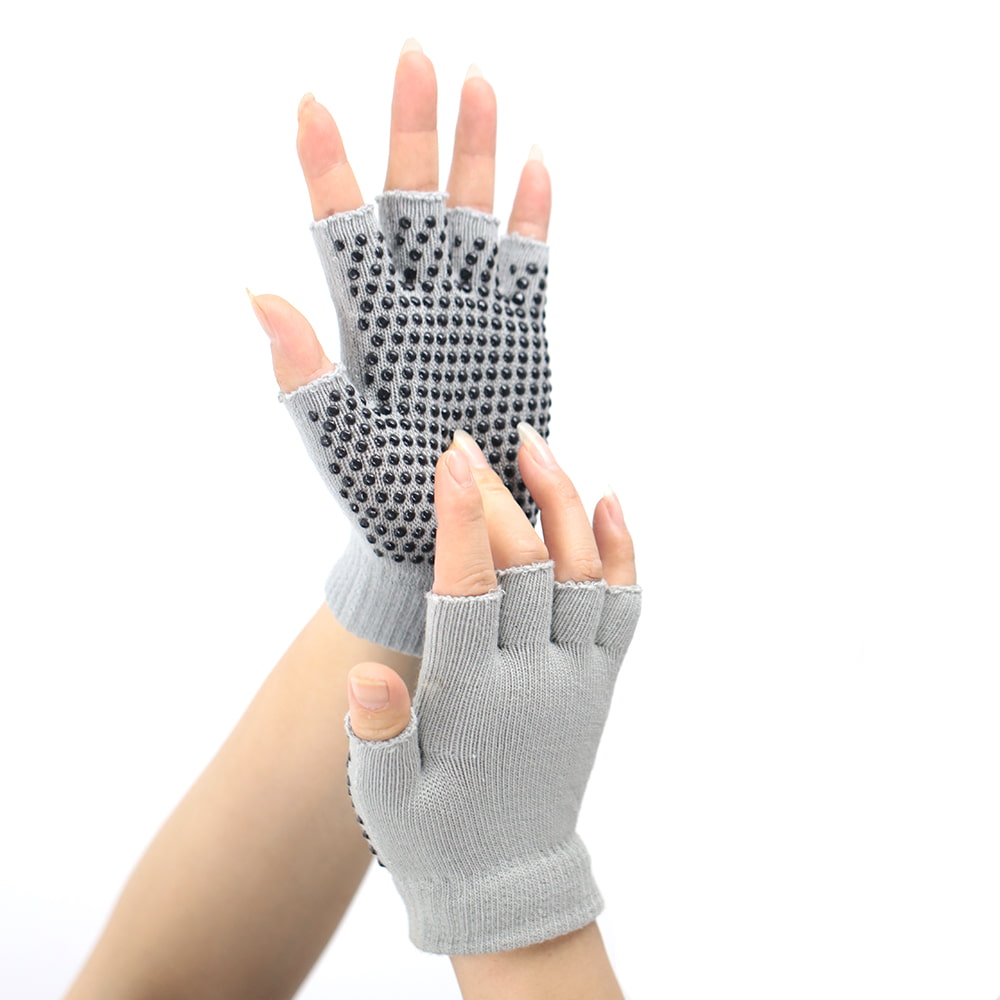 Yoga-Anti-Rutsch-Halbfinger-Strickhandschuh