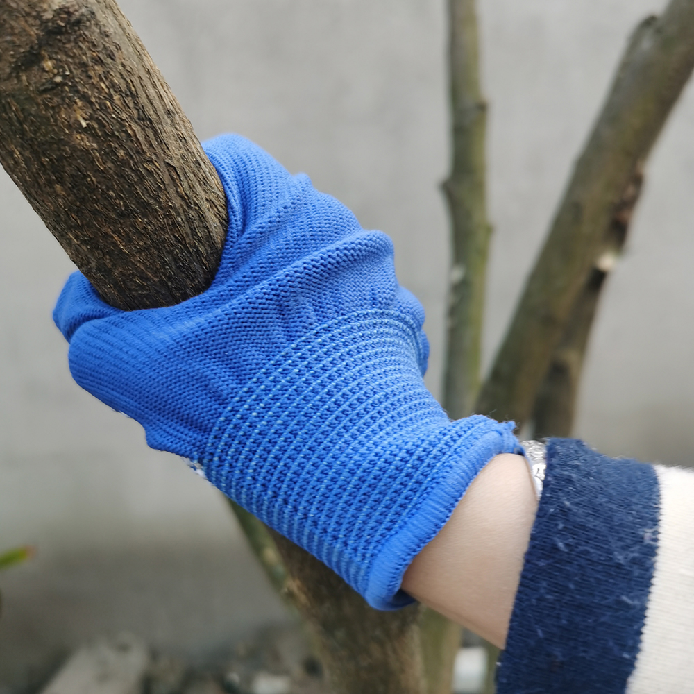 Blaue Nylonhandschuhe