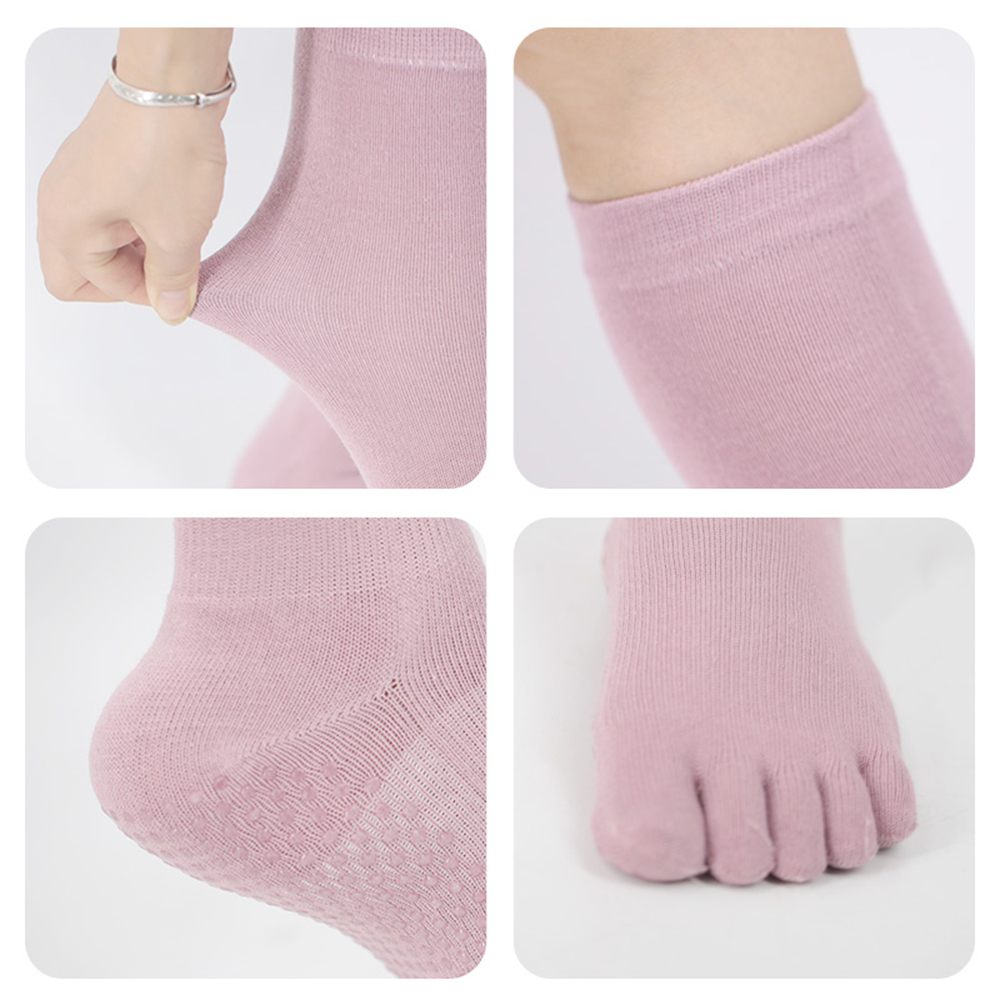 Einfarbige Yoga-Socken mit mittlerem Schlauch