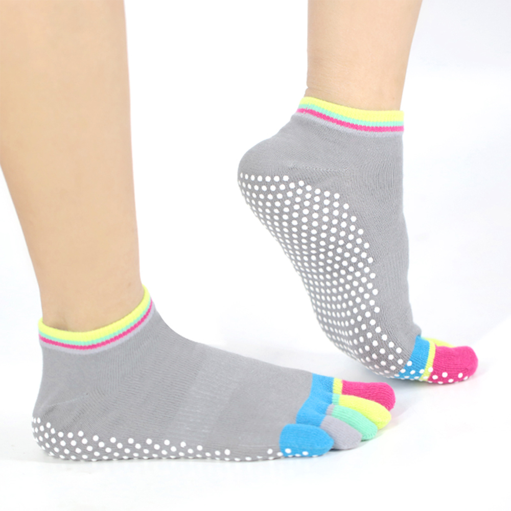 Bunte Yoga-Socken mit fünf Zehen