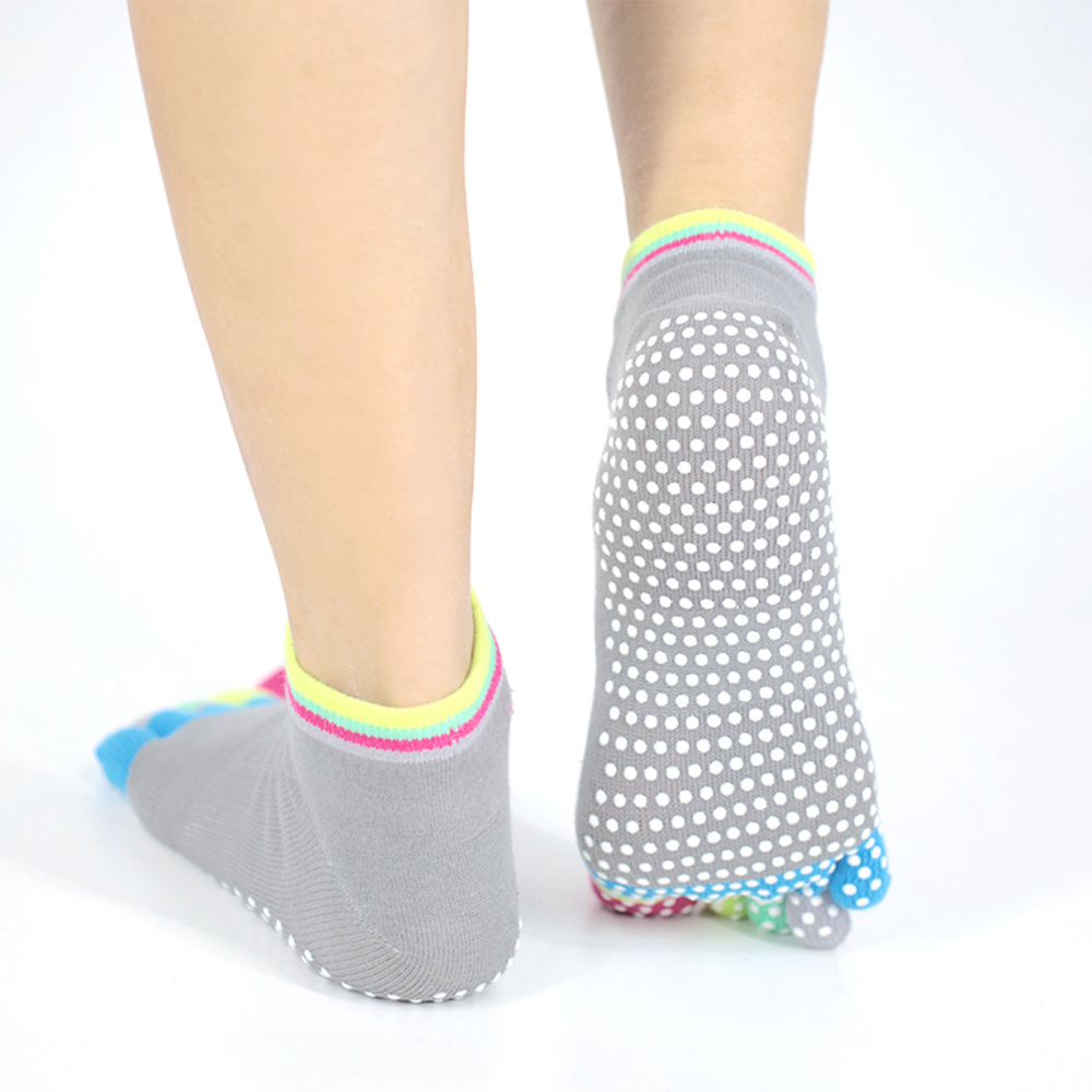 Bunte Yoga-Socken mit fünf Zehen