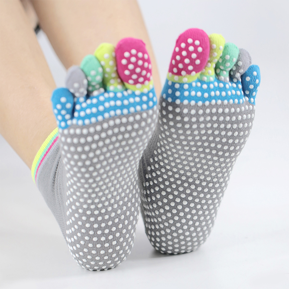 Bunte Yoga-Socken mit fünf Zehen